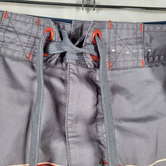 Old Navy Board Shorts Gray Orange Blue Yellow Navy-Blue White Stripe Men Sz XL - Picture 4 of 11